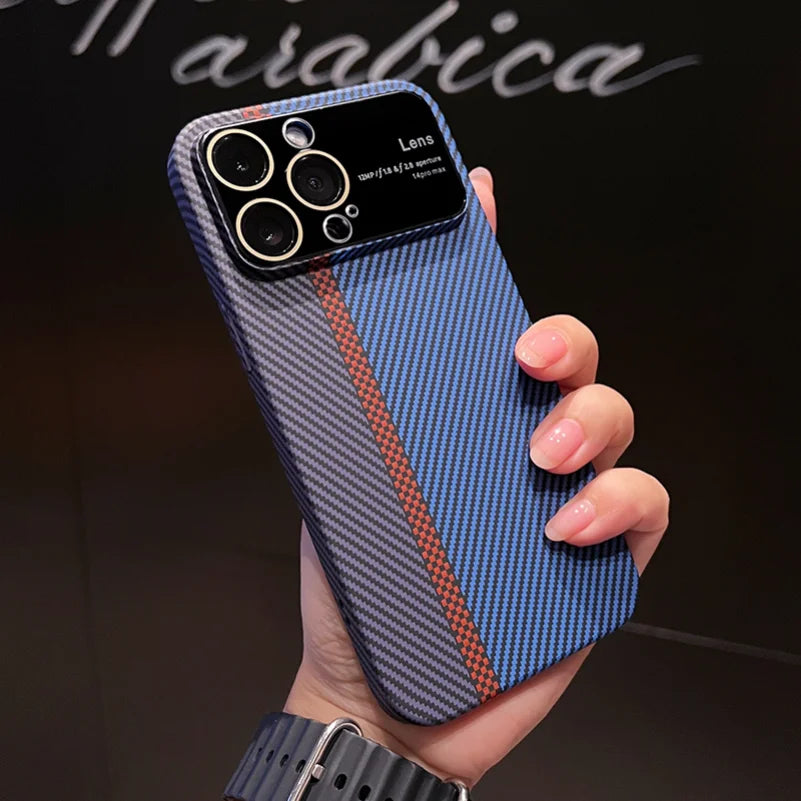 DOUBLE | Stripe Carbon Fiber Case With Large Camera Protection
