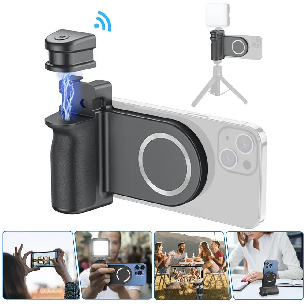 Magnetic Phone Grip w/ Bluetooth Shutter Remote
