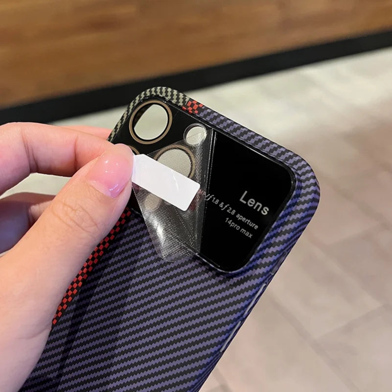 DOUBLE | Stripe Carbon Fiber Case With Large Camera Protection